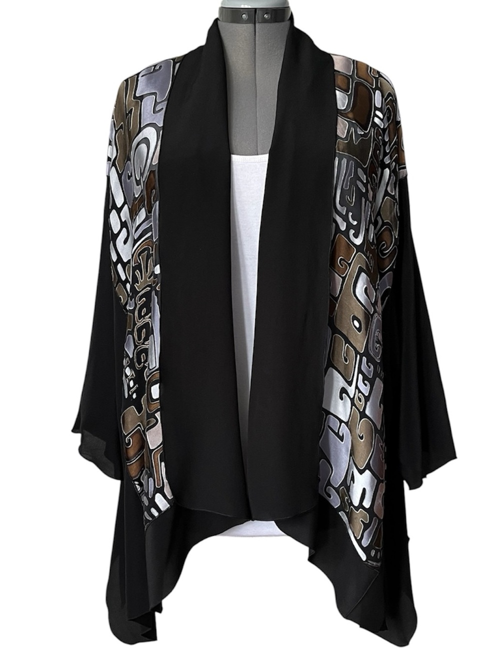 Kome Custom silk and velvet kimono topper